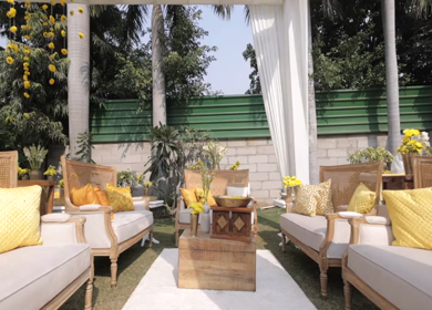 9th February, 2024 : A shot of Indian Wedding venue decorated at New Delhi, India