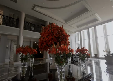 5th January 2025 : A Slow Motion Shot of an Indian Wedding Venue Decoration in India