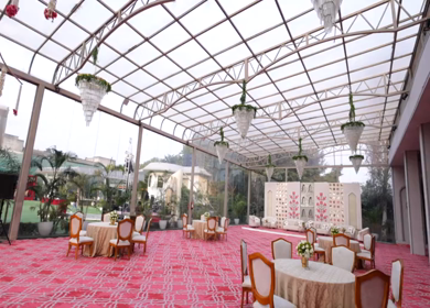 9th February, 2024 : A shot of Indian Wedding venue decorated at New Delhi, India