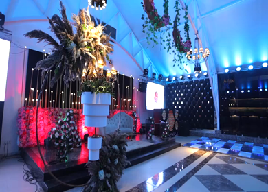 9th February, 2024 : A shot of Indian Wedding venue decorated at New Delhi, India