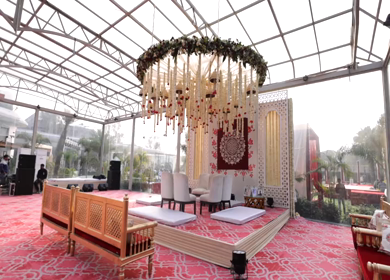 A Slow Motion Shot of an Indian Wedding Decoration in India