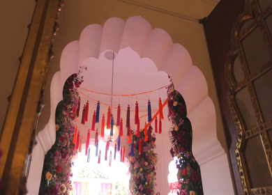 A Slow Motion Shot of an Indian Wedding Decoration in India