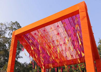 A Slow Motion Shot of an Indian Wedding Decoration in India