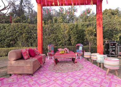 A Slow Motion Shot of an Indian Wedding Decoration in India