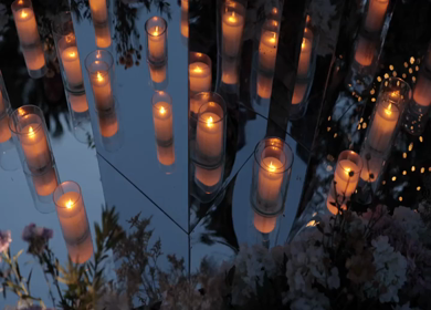 A Slow Motion Shot of an Indian Wedding Venue Decoration in India