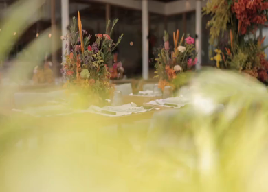 A Slow Motion Shot of an Indian Wedding Venue Decoration in India