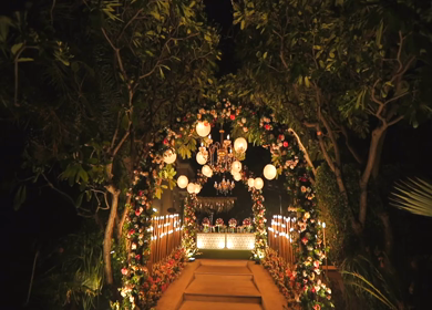 New Delhi, NCR,India- 9th February, 2022: A Slow Motion Shot of an Indian Wedding Decoration