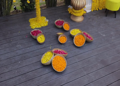 A Slow Motion Shot of an Indian Wedding Venue Decoration in India