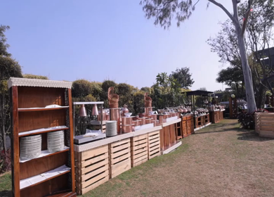 A Slow Motion Shot of an Indian Wedding Venue Decoration in India