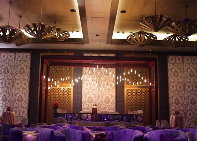 9th February 2019 : A Slow Motion Shot of an Indian Wedding Venue Decoration in India