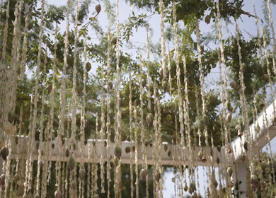 A Slow Motion Shot of an Indian Wedding Venue Decoration in India