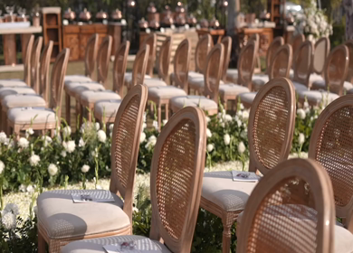 A Slow Motion Shot of an Indian Wedding Venue Decoration in India