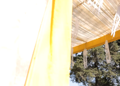 A Slow Motion Shot of an Indian Wedding Venue Decoration at Mussoorie,Uttarakhand in India