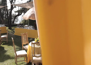 A Slow Motion Shot of an Indian Wedding Venue Decoration at Mussoorie,Uttarakhand in India