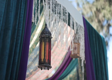 A Slow Motion Shot of an Indian Wedding Venue Decoration at Mussoorie,Uttarakhand in India