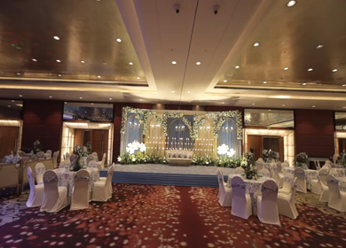 9th February, 2024 : A Slow Motion Shot of an Indian Wedding Venue Decoration in India