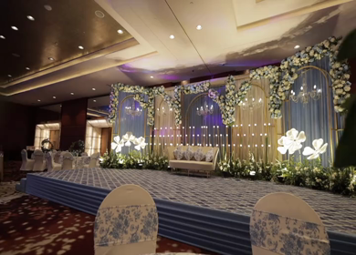 9th February, 2024 : A Slow Motion Shot of an Indian Wedding Venue Decoration in India