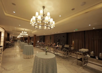 A Slow Motion Shot of an Indian Wedding Venue Decoration in India