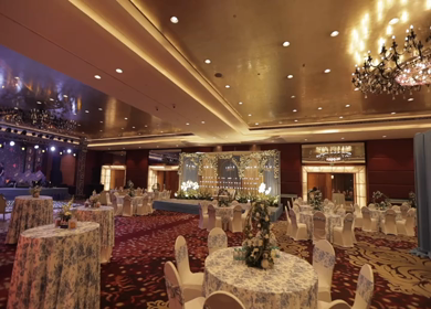 A Slow Motion Shot of an Indian Wedding Venue Decoration in India