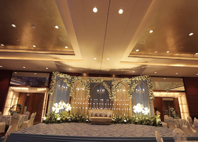 9th February, 2024 : A Slow Motion Shot of an Indian Wedding Venue Decoration in India