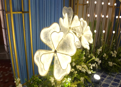 A Slow Motion Shot of an Indian Wedding Venue Decoration in India