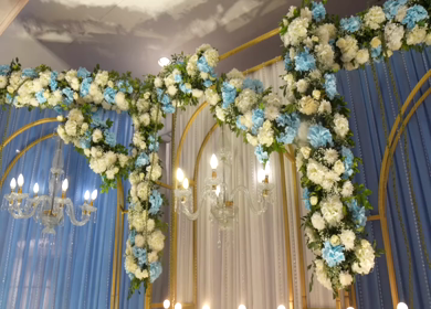 A Slow Motion Shot of an Indian Wedding Venue Decoration in India