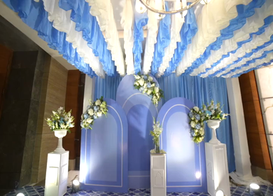 A Slow Motion Shot of an Indian Wedding Venue Decoration in India