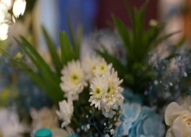 A Slow Motion Shot of an Indian Wedding Venue Decoration in India