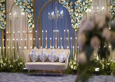 A Slow Motion Shot of an Indian Wedding Venue Decoration in India