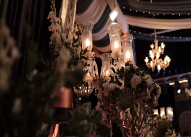 A Slow Motion Shot of an Indian Wedding Venue Decoration in India