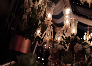A Slow Motion Shot of an Indian Wedding Venue Decoration in India