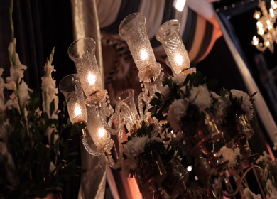 A Slow Motion Shot of an Indian Wedding Venue Decoration in India