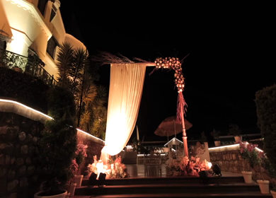 A Slow Motion Shot of an Indian Wedding Venue Decoration in India
