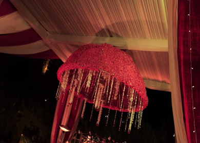 A Slow Motion Shot of an Indian Wedding Venue Decoration in India