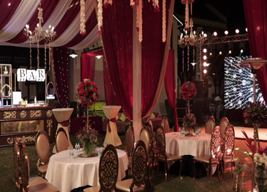 9th February, 2024 : A Slow Motion Shot of an Indian Wedding Venue Decoration in India