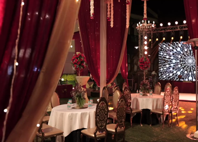 9th February, 2024 : A Slow Motion Shot of an Indian Wedding Venue Decoration in India