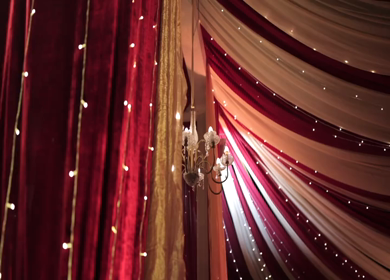 A Slow Motion Shot of an Indian Wedding Venue Decoration in India