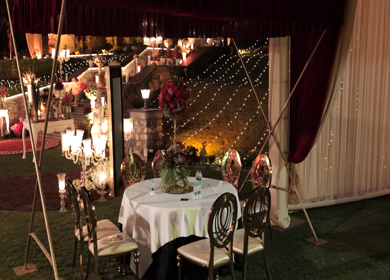 A Slow Motion Shot of an Indian Wedding Venue Decoration in India