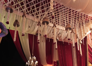 A Slow Motion Shot of an Indian Wedding Venue Decoration in India