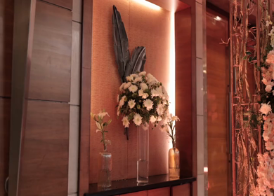 A Slow Motion Shot of an Indian Wedding Venue Decoration in India