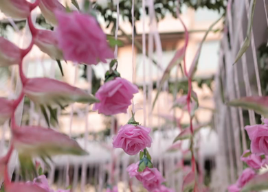 A Slow Motion Shot of an Indian Wedding Venue Decoration in India