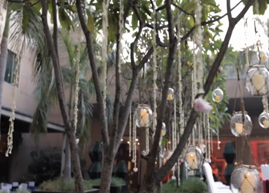 A Slow Motion Shot of an Indian Wedding Venue Decoration in India