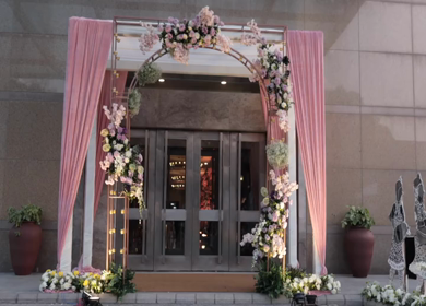 A Slow Motion Shot of an Indian Wedding Venue Decoration in India