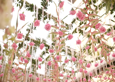 A Slow Motion Shot of an Indian Wedding Venue Decoration in India