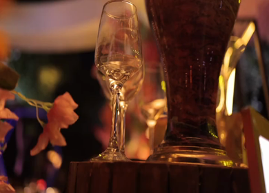 A slow motion shot of a bar at an Indian wedding in New Delhi, India