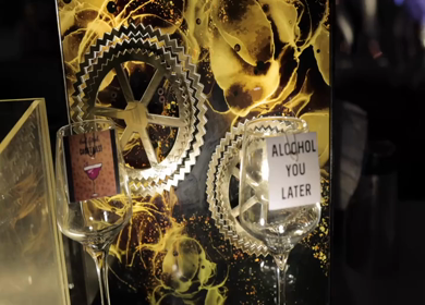 A slow motion shot of a bar at an Indian wedding in New Delhi, India