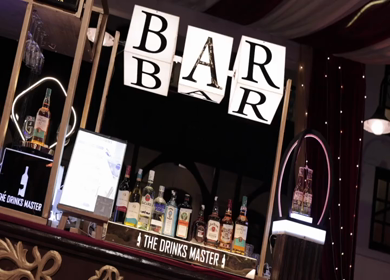 5th January 2025 : A slow motion shot of a bar at an Indian wedding in New Delhi, India