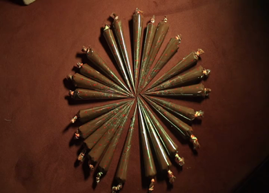 A slow motion shot of Mehndi cones Decoration in India