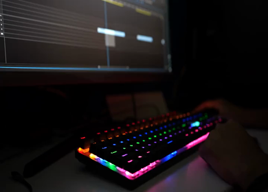 A Timelapse shot of a Man Editing Video on his Computer in Office