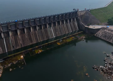 Aerial Drone Shot of Mahi Dam, Udaipur, Rajasthan, India